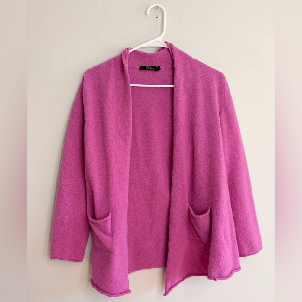 Bellina Wool / Cashmere Made in Italy  Vibrant Pink/Purple Cardigan Sweater